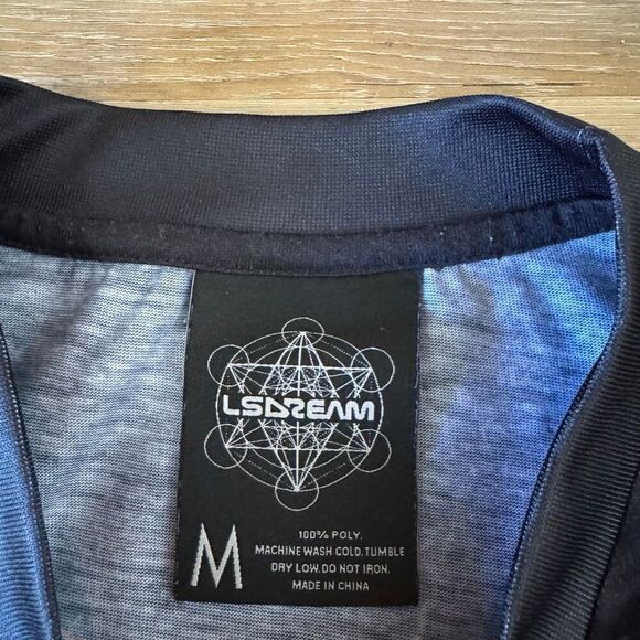 LSDREAM Alien Peace Love Wubz Graphic Black Shirt Size Medium Rave Festival EDM - Picture 2 of 6